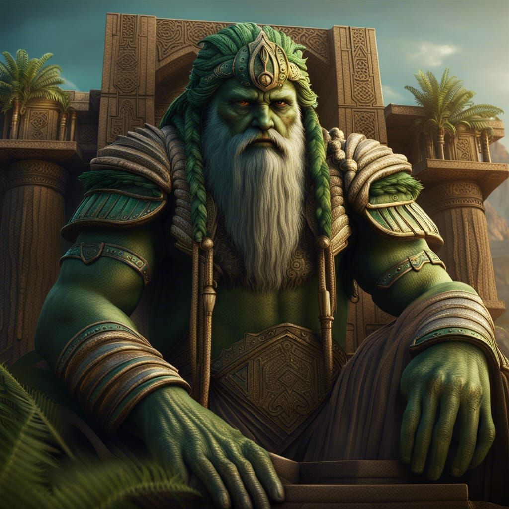 Enkidu of Mesopotamia: Detailed Matte Painting