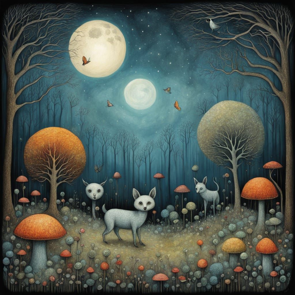 Neo-Noir Cityscapes in Dark Watercolor Style