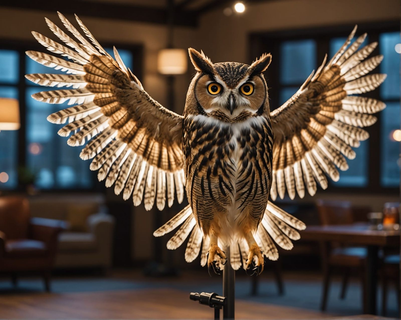 Owl Floor Lamp: Professional Photography with Bokeh