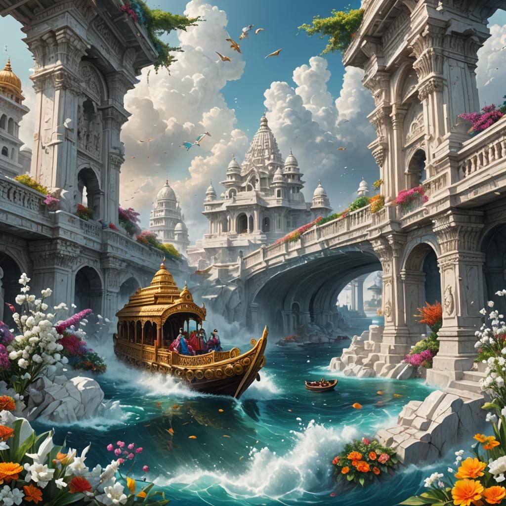 Underwater City of Dwarka with Diamond Chariot