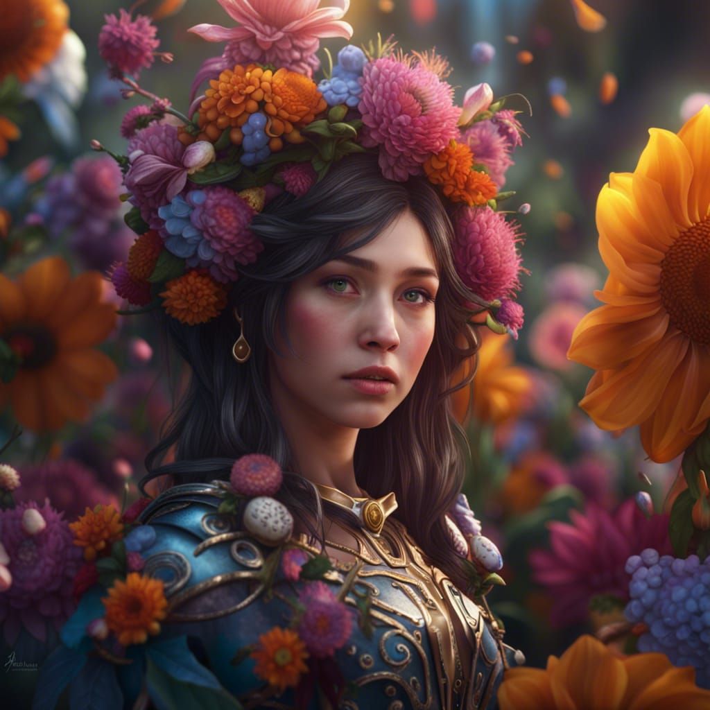 Flower Girl Modeling Contest: Detailed Fantasy Art