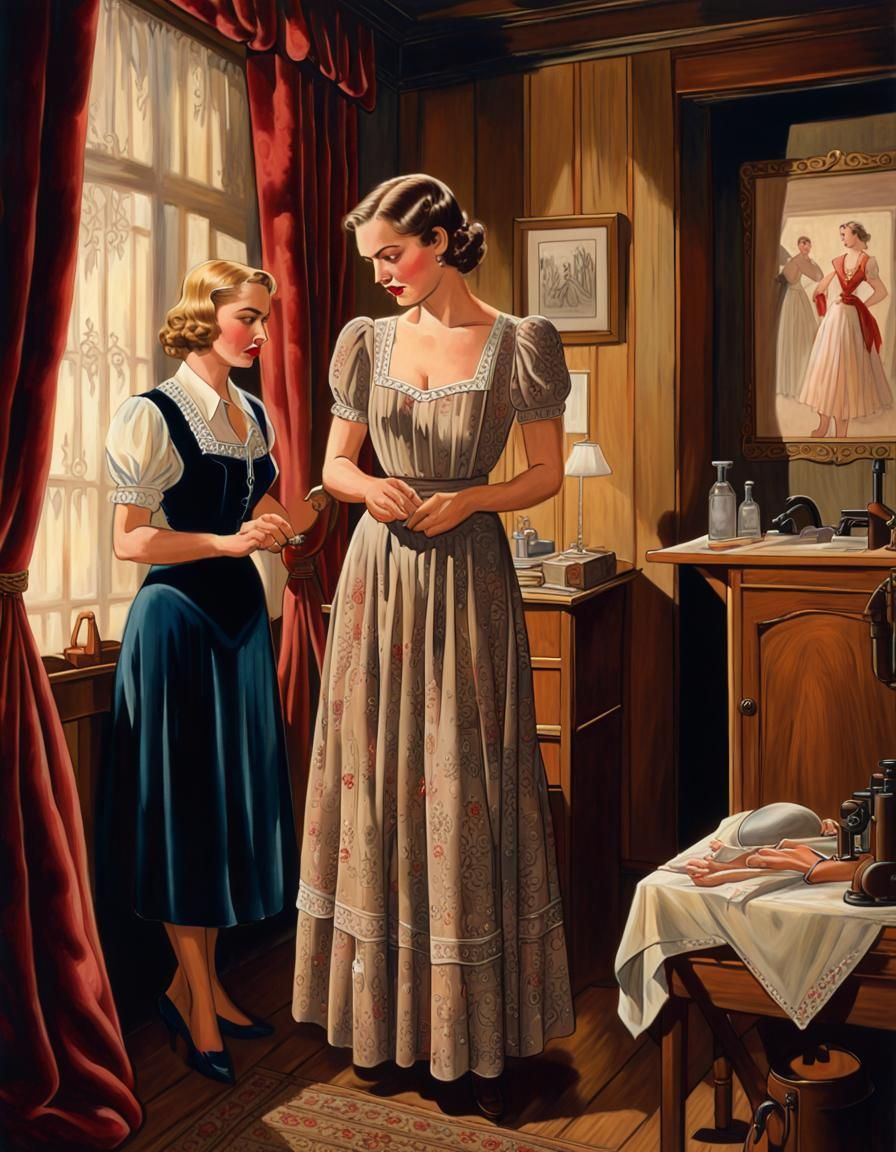 Romantic Backstage Encounter in Old Hollywood Style