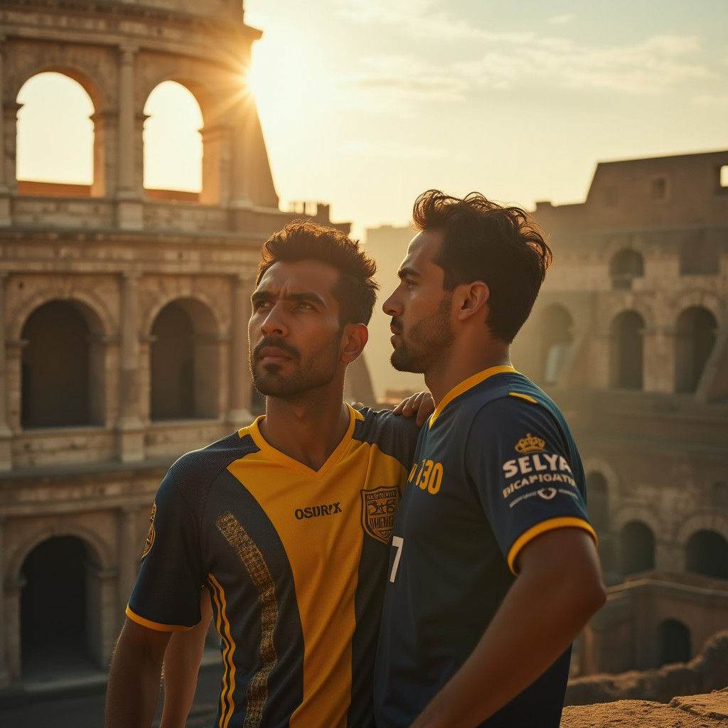Man in Boca Juniors Jersey at the Colosseum