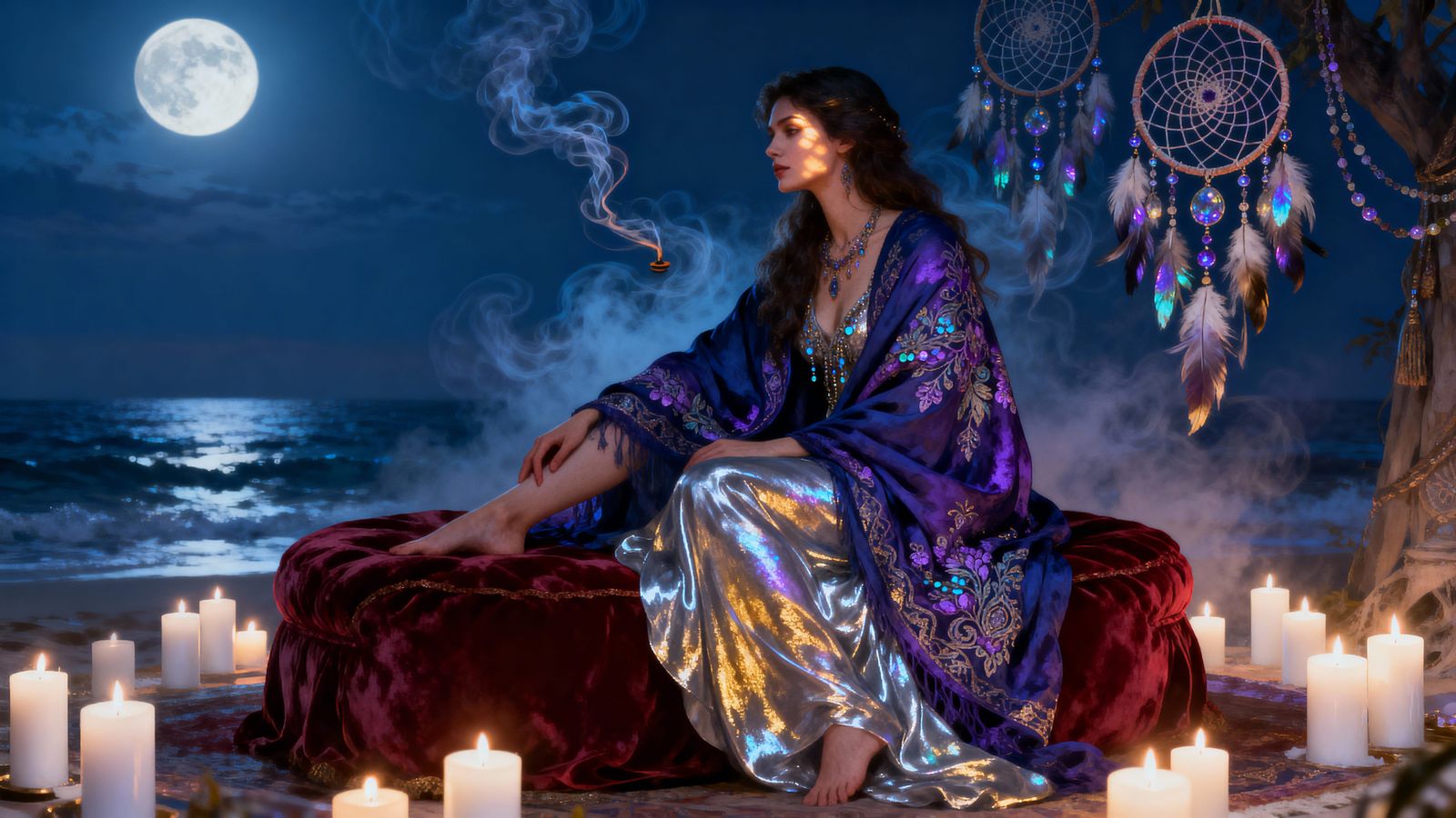 Mystic Muse in Ethereal Moonlight