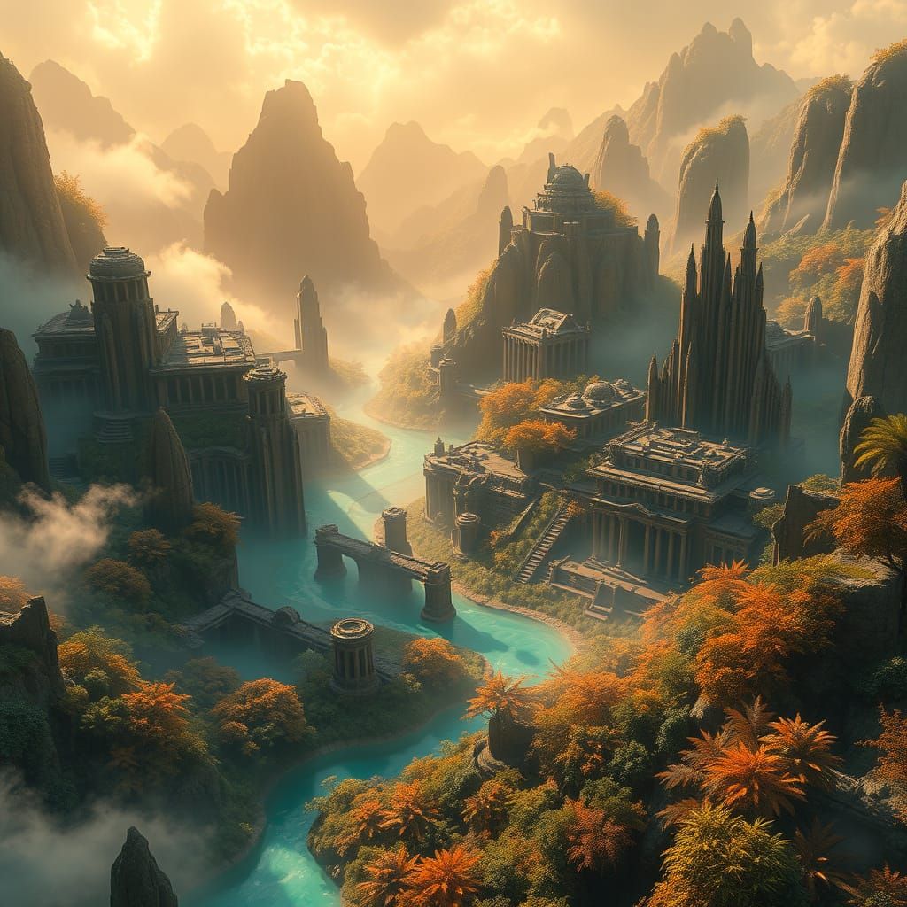 Mystical Realm of Turquoise and Amber