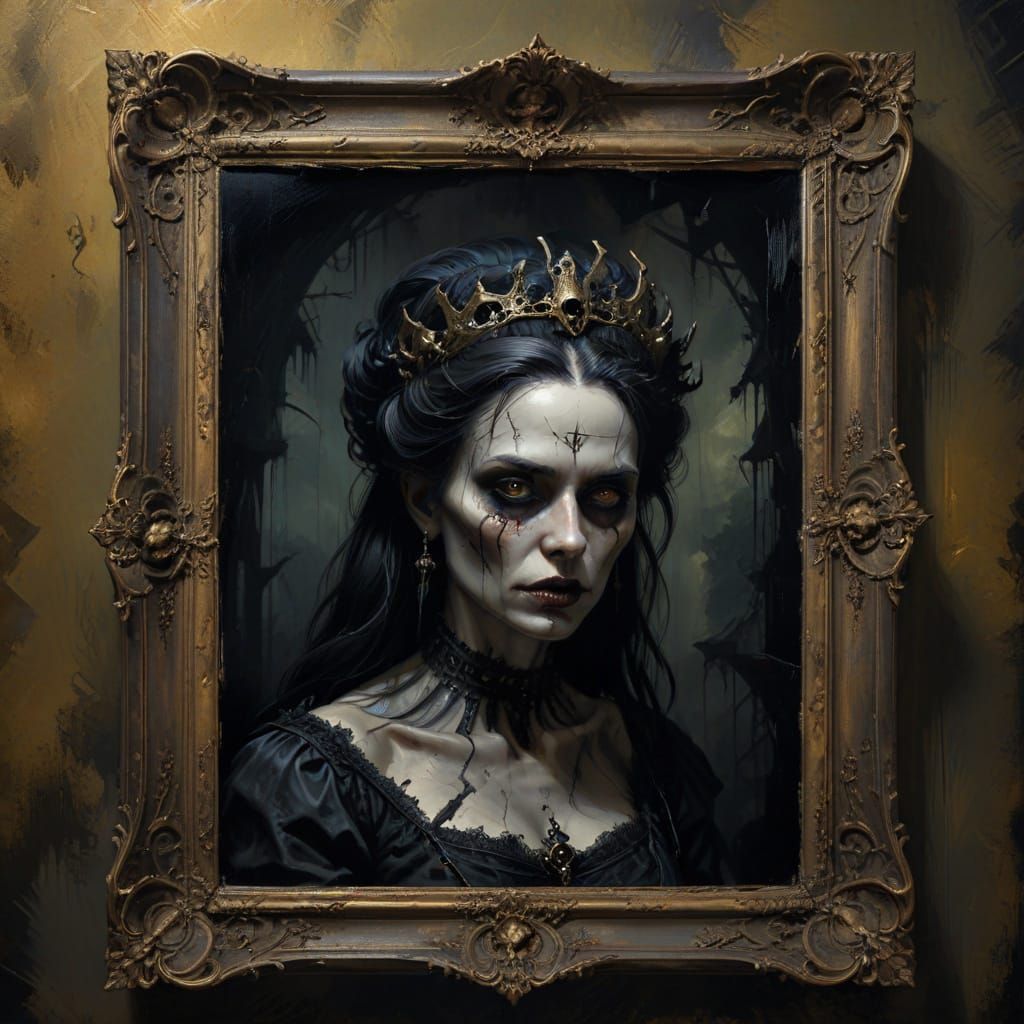 Dark Fantasy Portrait of a Haunting Queen