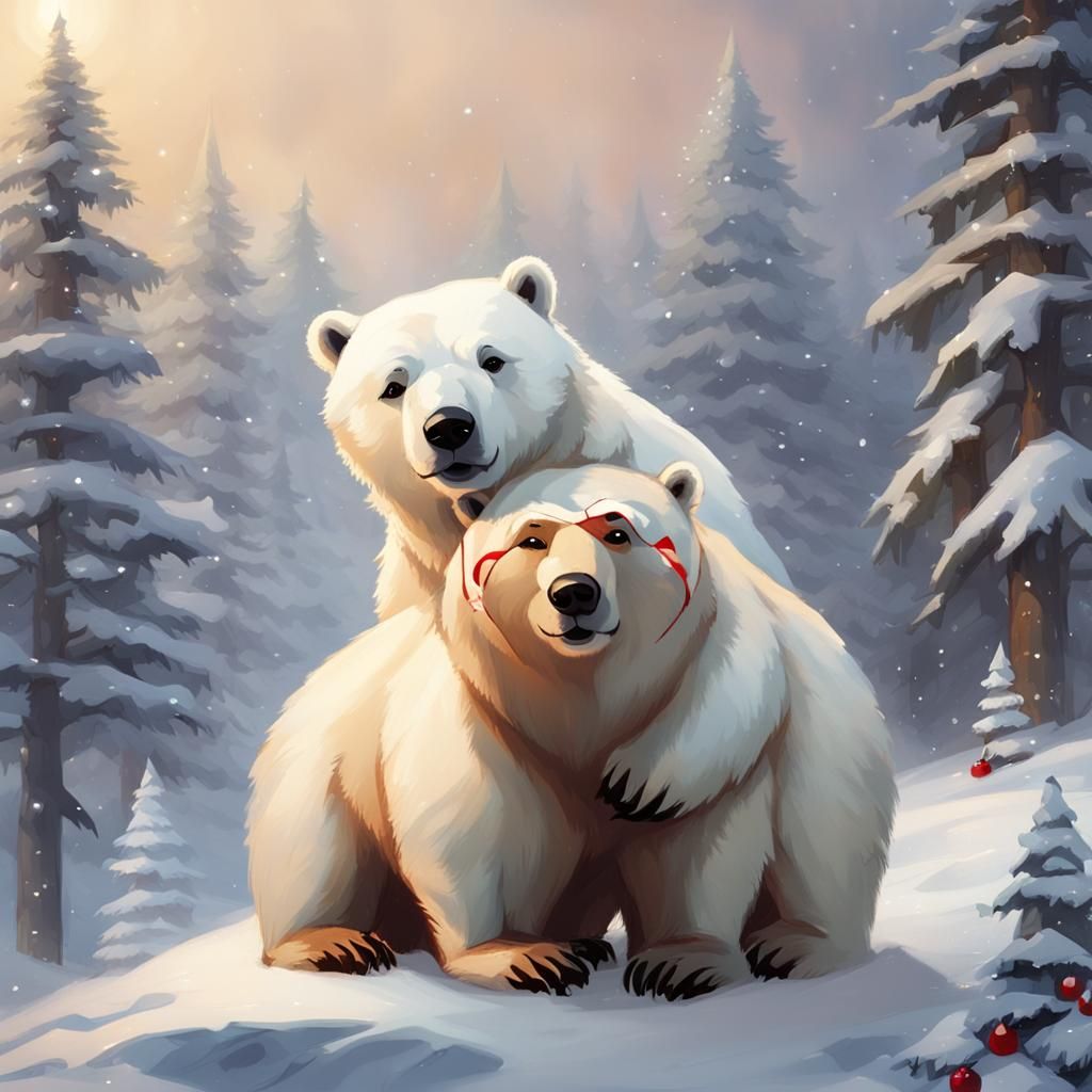 2 polar bears xmas