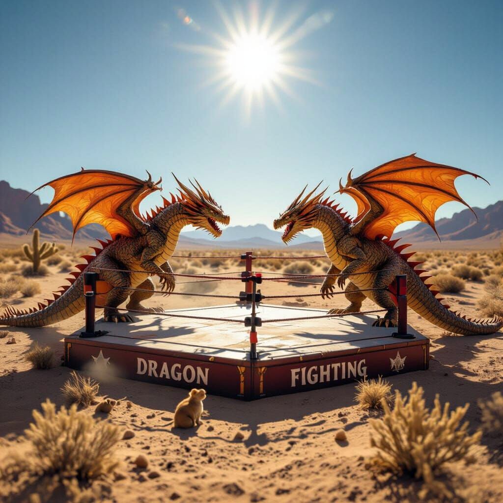 Epic Desert Dragon Fight Under the Sun