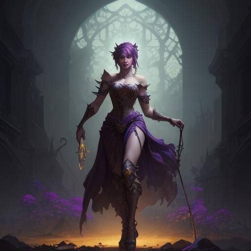 Erotic Nude Figure in Dark Fantasy Art Style