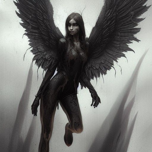 Dark Fallen Angel in Gothic Style