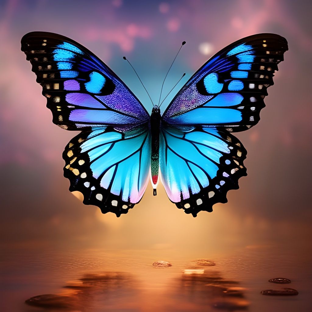 Blue Monarch Butterfly