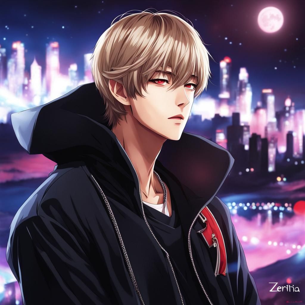 Kim Taehyung Portrait in Anime Style