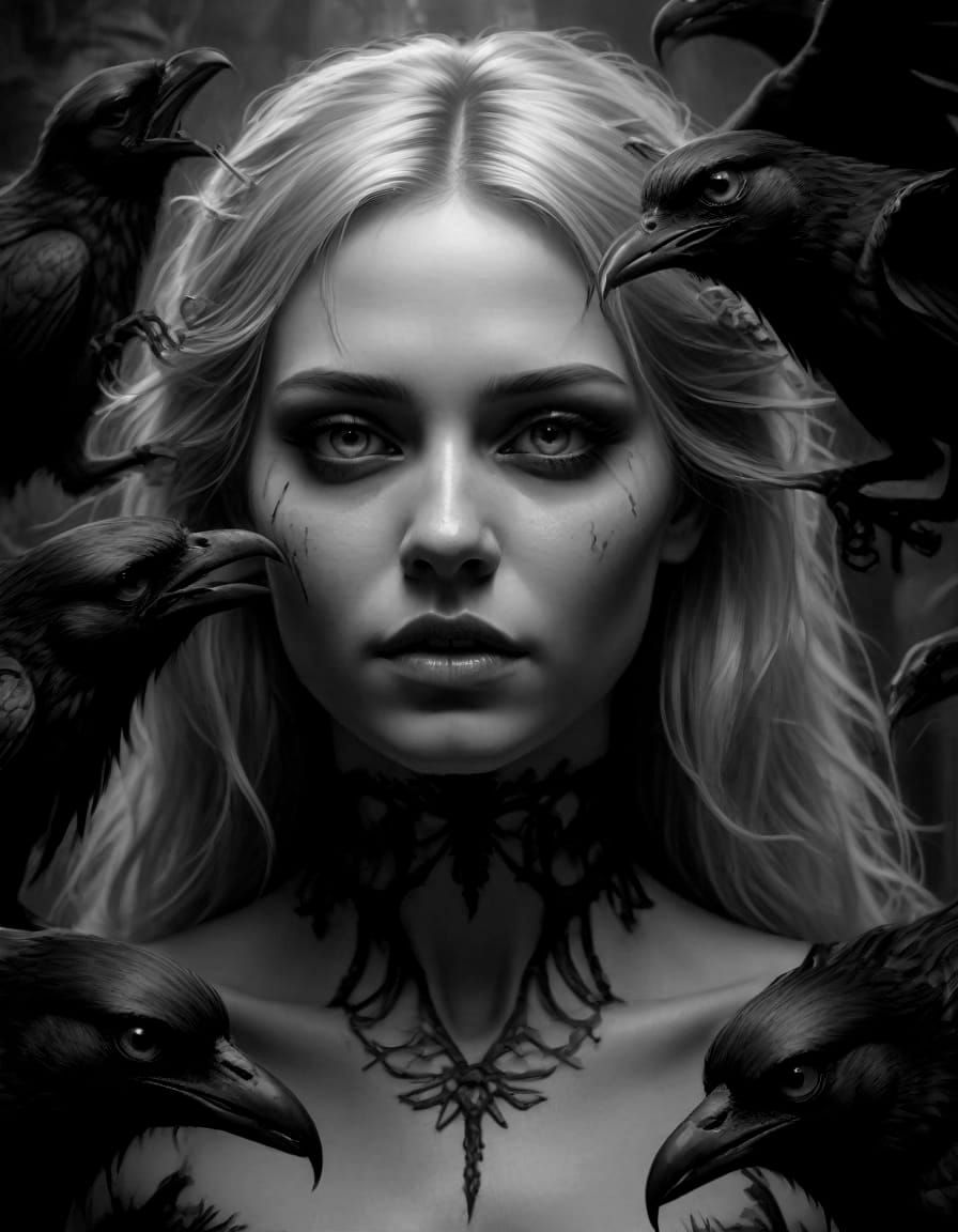 Gothic Goddess Tormented by Dark Forces