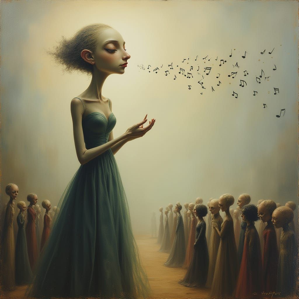 Surreal Soprano Sings to Captivated Audience in Dreamlike Oi...