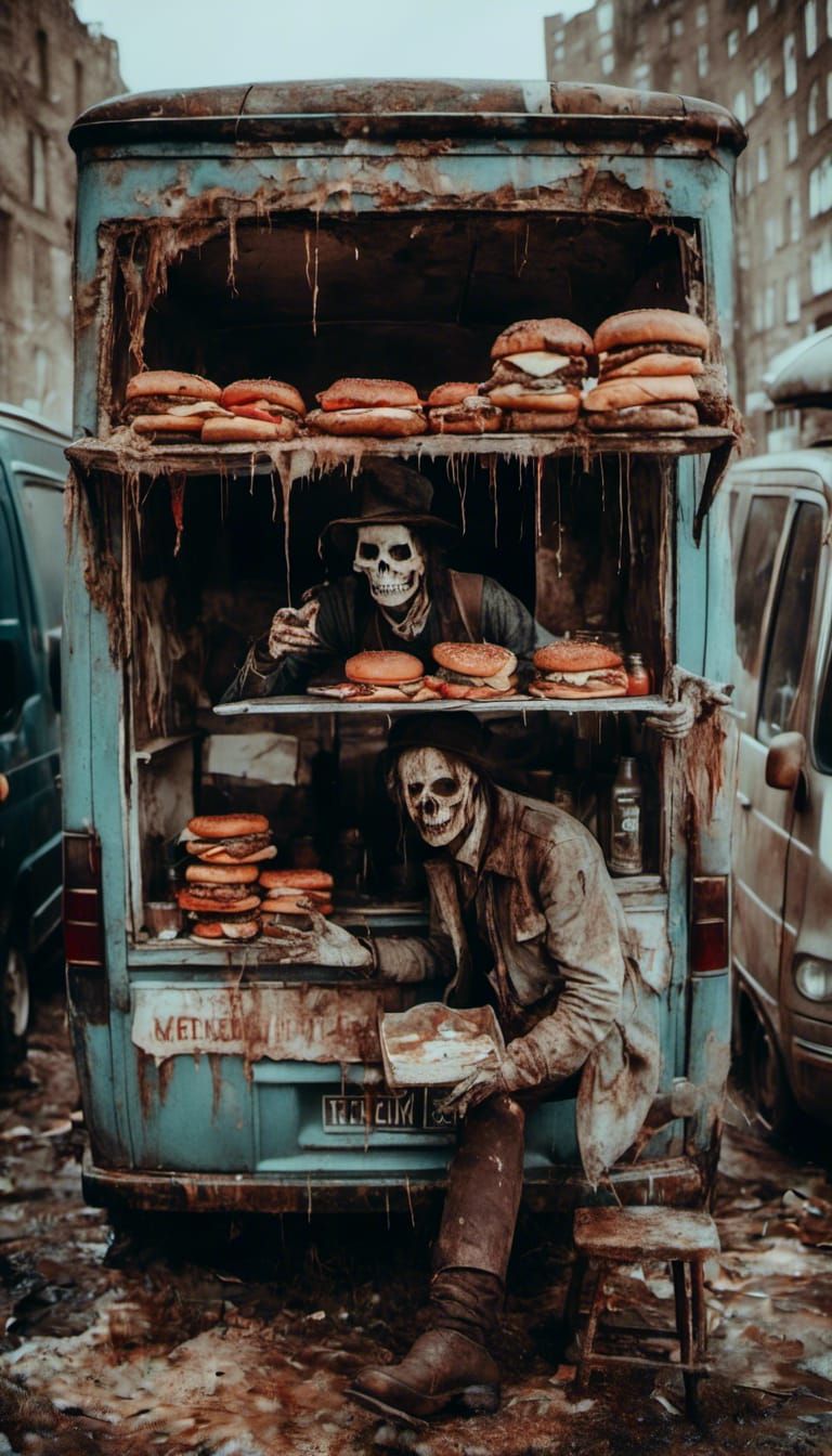 Macabre Burger Van Illustration
