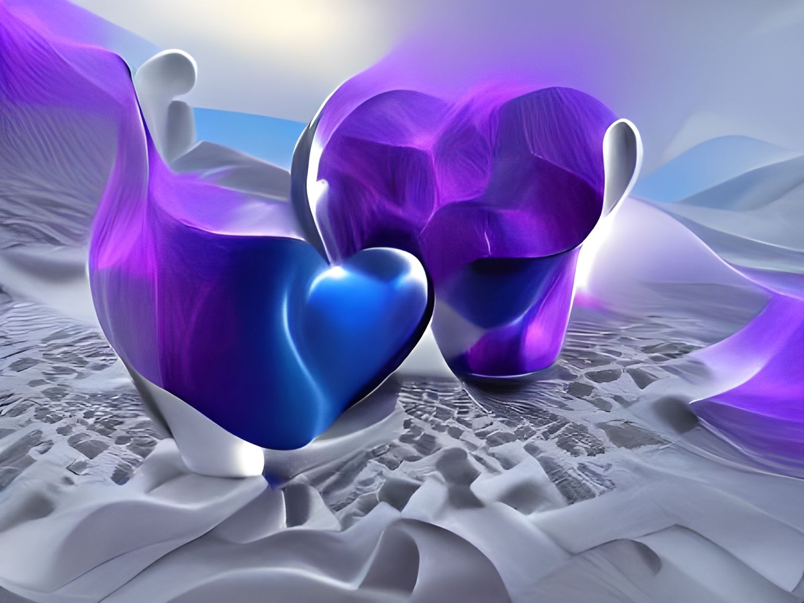 Heart Souls in a Purple and Blue World