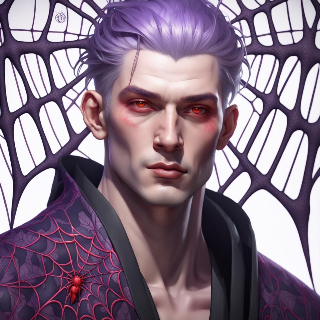 Spider Kimono Portrait in Hyperdetailed Digital Art Style