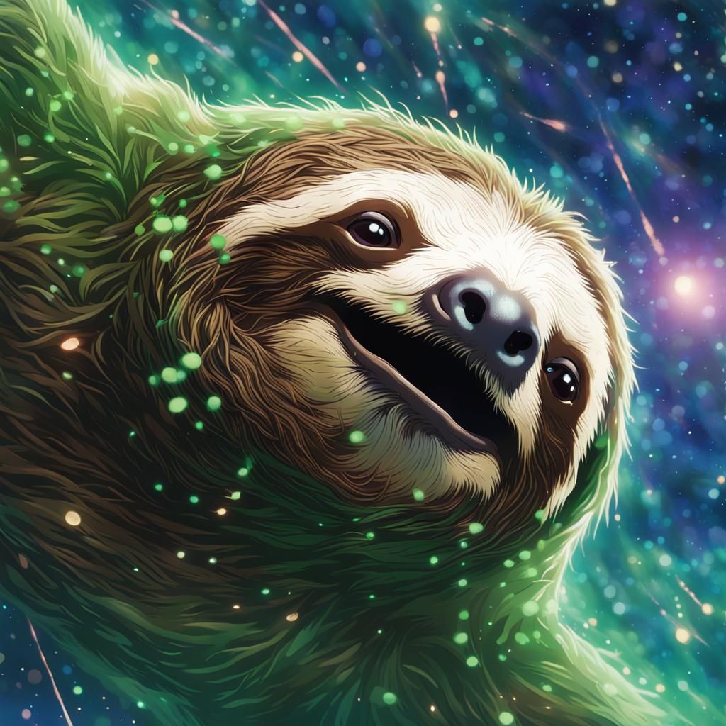 Smiling Sloth in Galactic Space, Studio Ghibli Anime