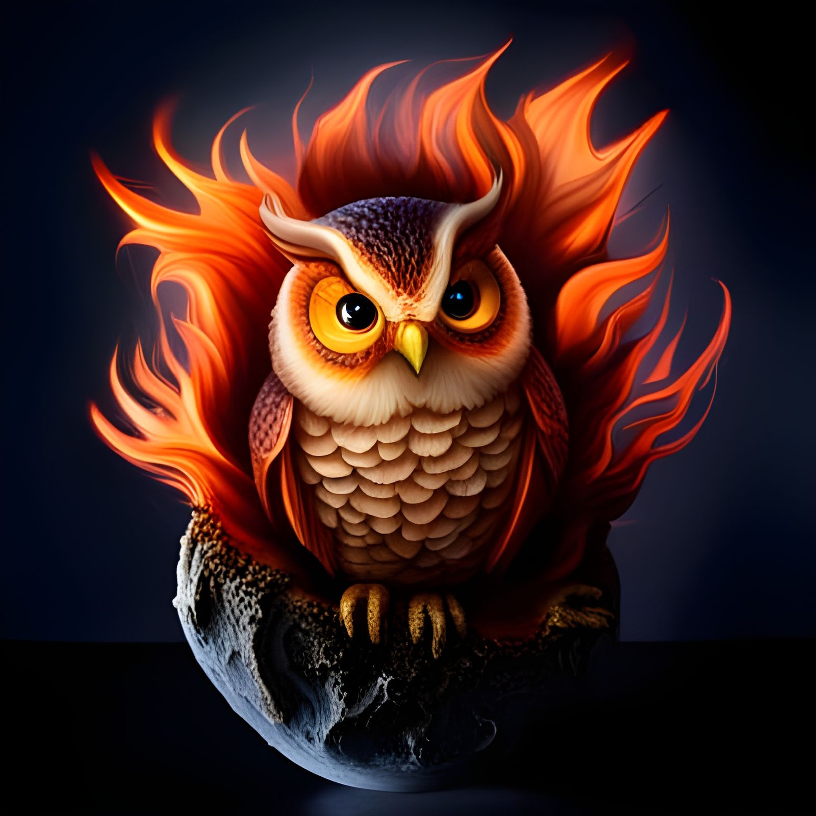 Baby Owl Hatching From Dragon Egg in 3D
