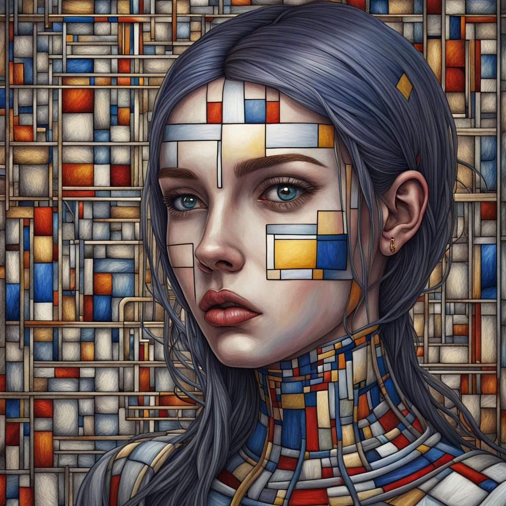 Fading Light: A Geometric Abstract Painting