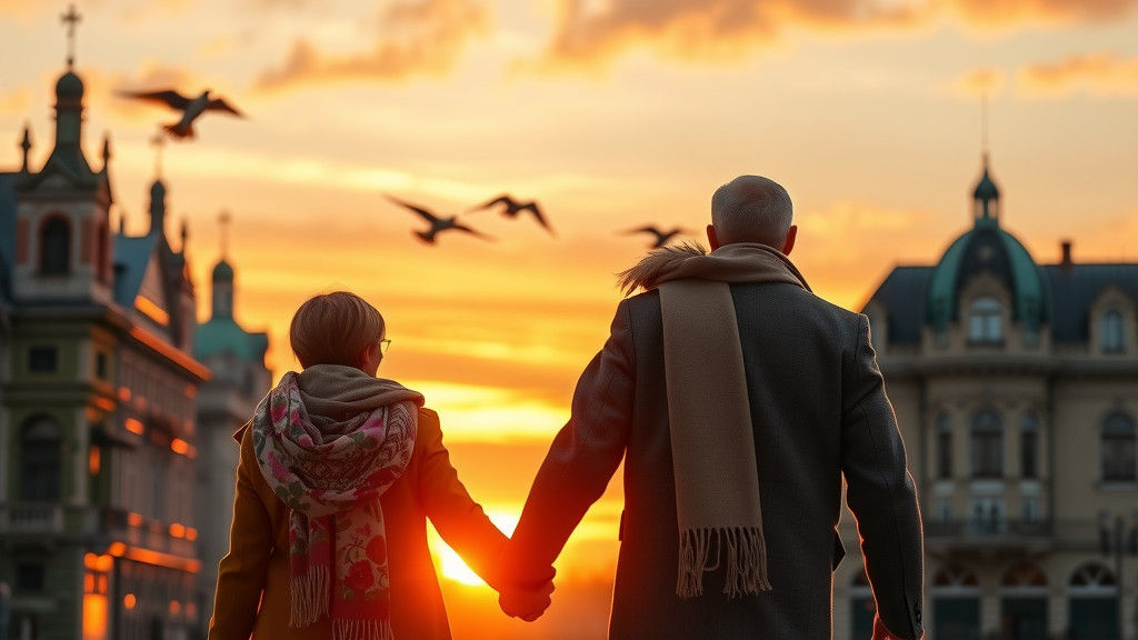 Sunset Stroll in Riga: A Matte Painting