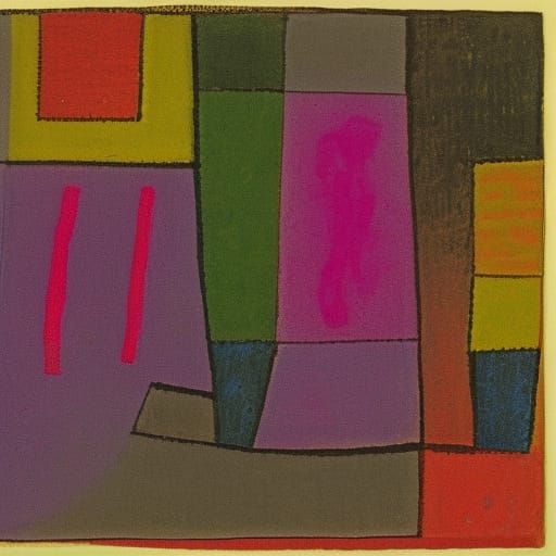 Abstract Geometric Art in Paul Klee Style