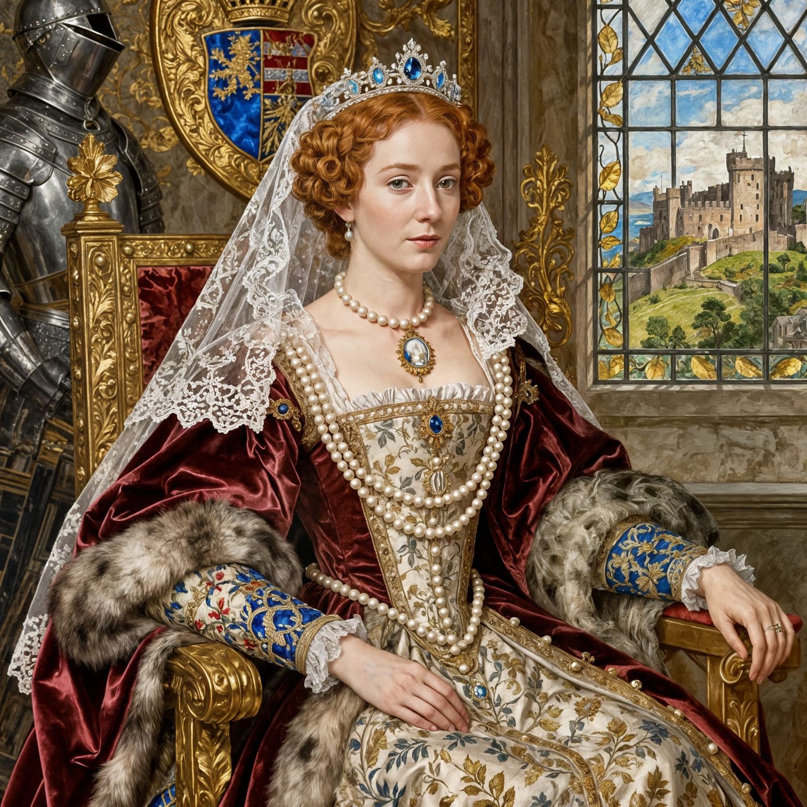 Mary Queen of Scots Detailed Portrait Painting