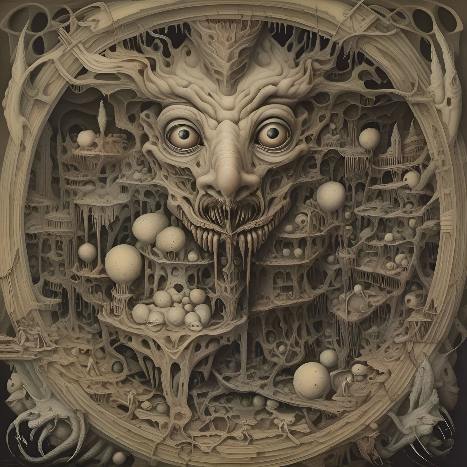 Surreal Structure in Art Nouveau Style