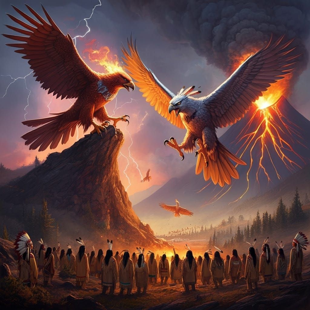 Thunderbirds Engage in Epic Battle atop Volcanic Peaks