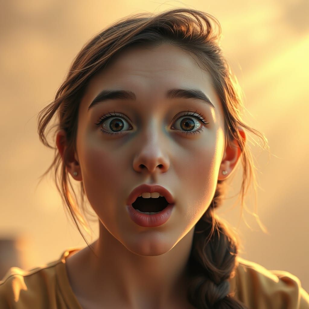 Young Woman in Whimsical Wonder