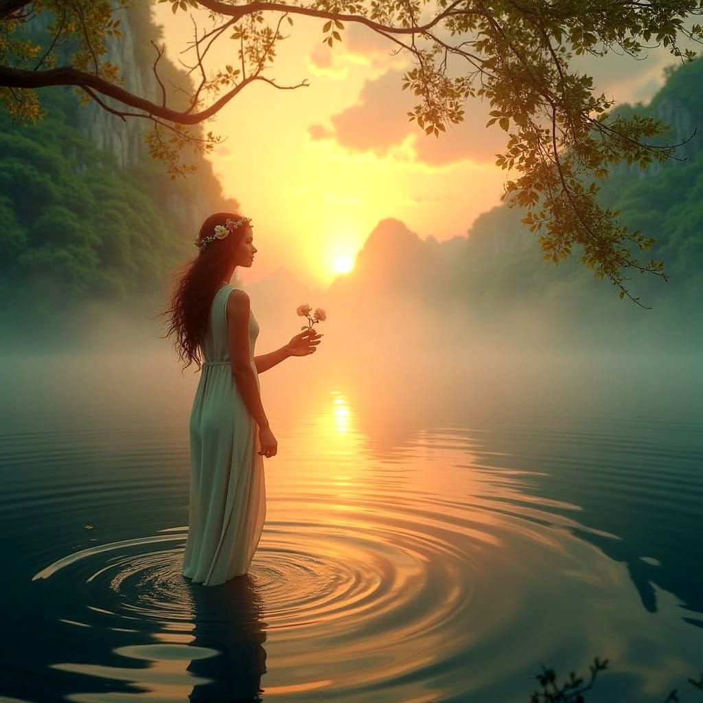 Dreamscape of Serenity in Vibrant Triadic Colors