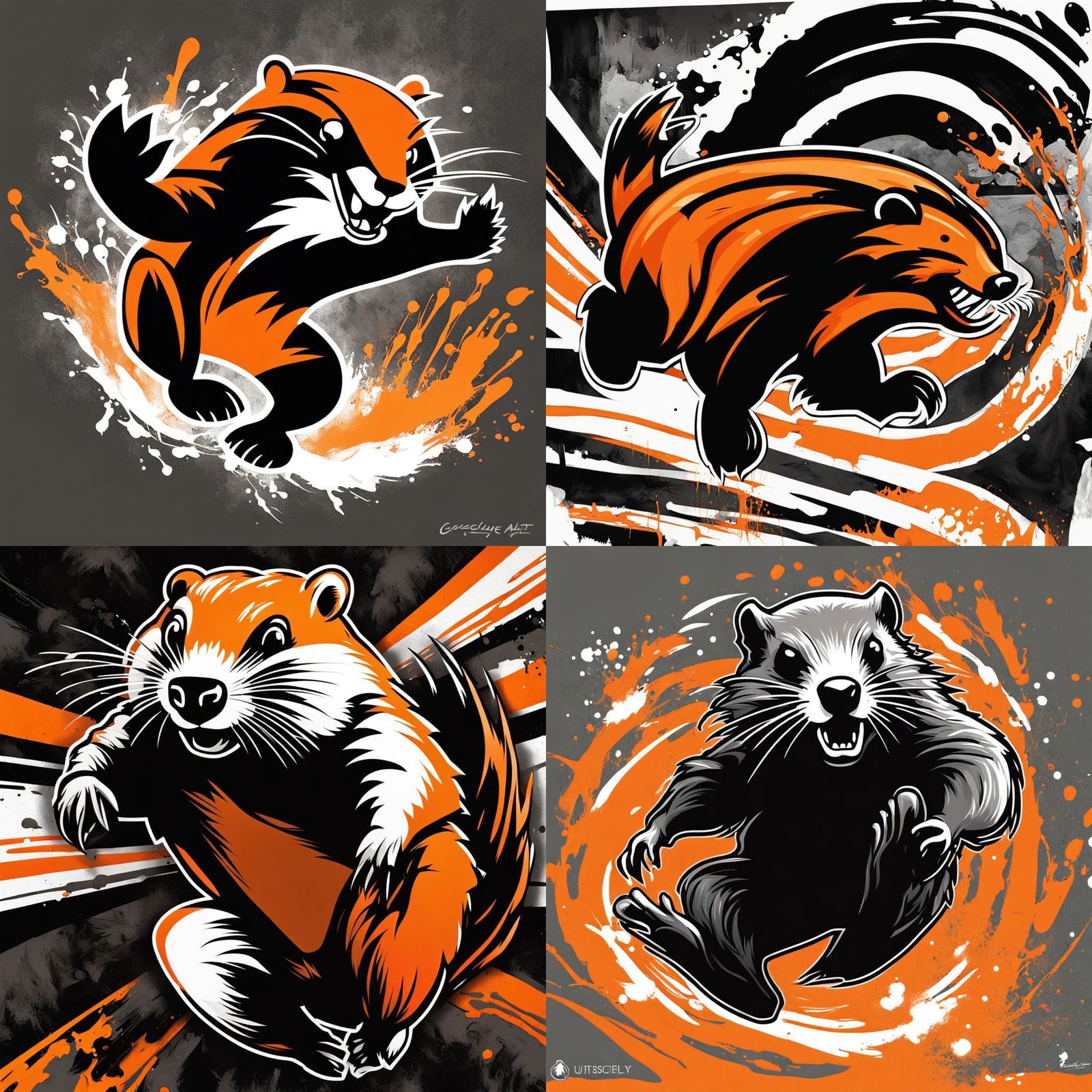 Oregon State Beaver Graffiti Art Leaping Forward