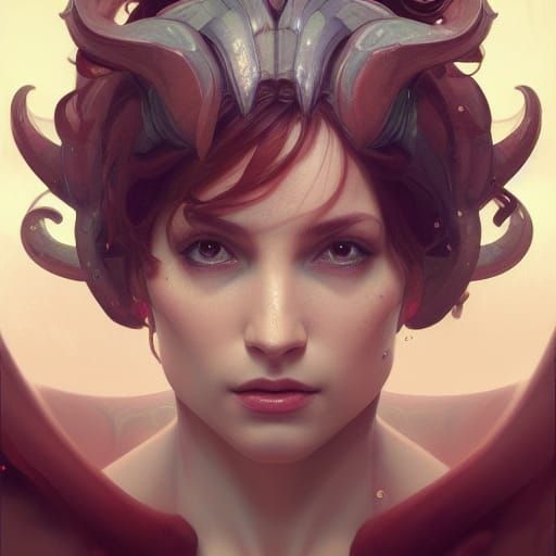 Aries Portrait in Hyperdetailed Digital Art Style