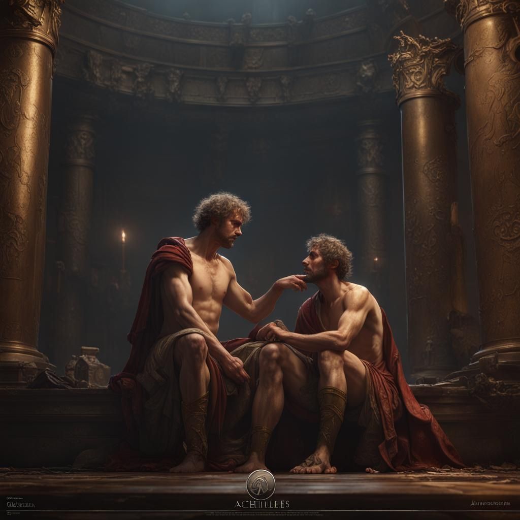 Achilles and Patroclus: Dark Fantasy Masterpiece