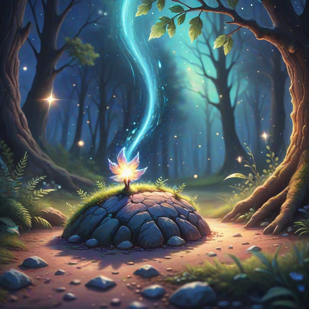 Dreamy Fantasy Art: Comet in Forest Creature's Paws