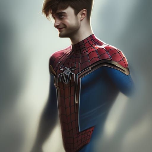 Daniel Radcliffe as Spider-Man: Hyperdetailed Portrait