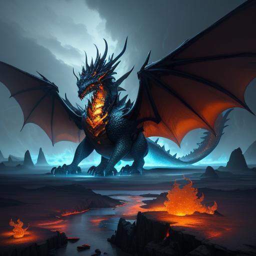 Epic Dragon Battle in a Surreal Landscape