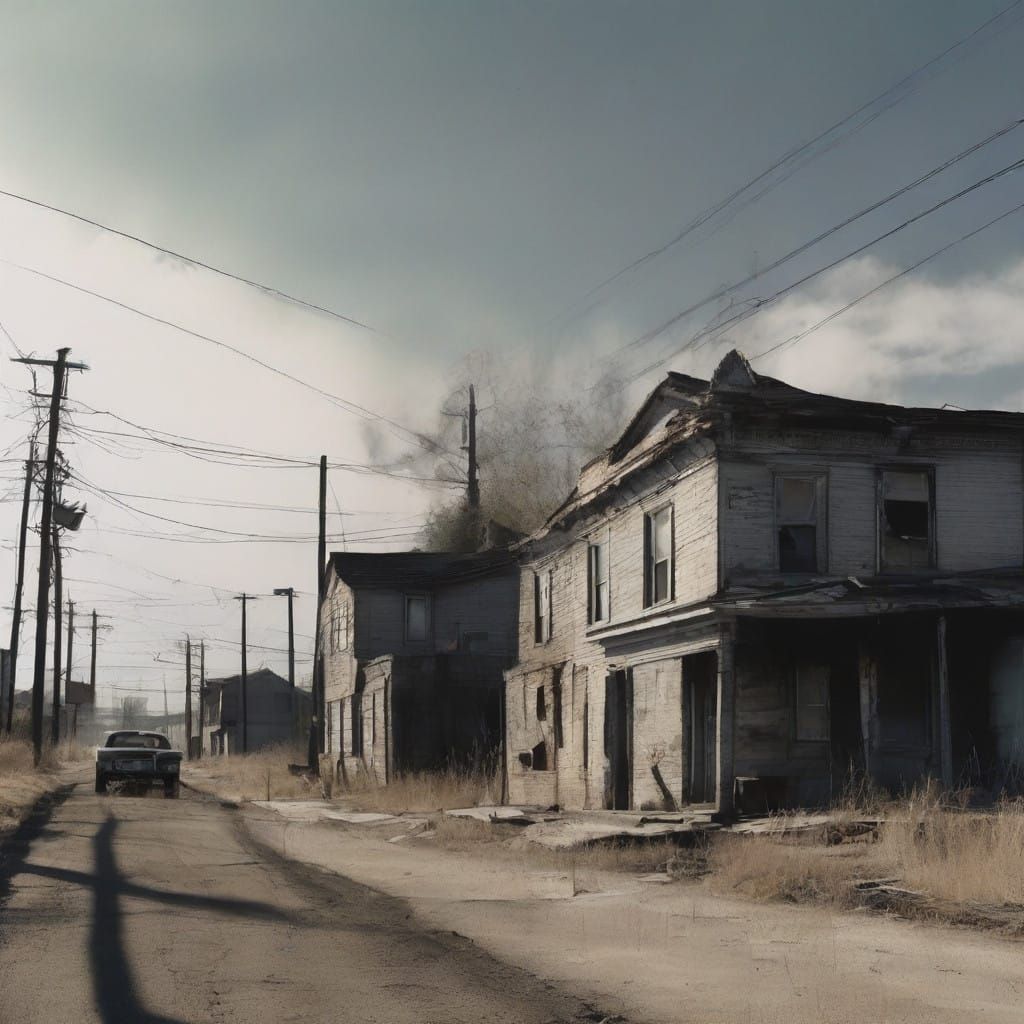 Ethereal Industrial Dreamscape in Gouache Style