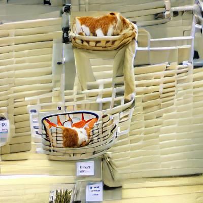 Cute Tabby Cat Hanging Over Basket