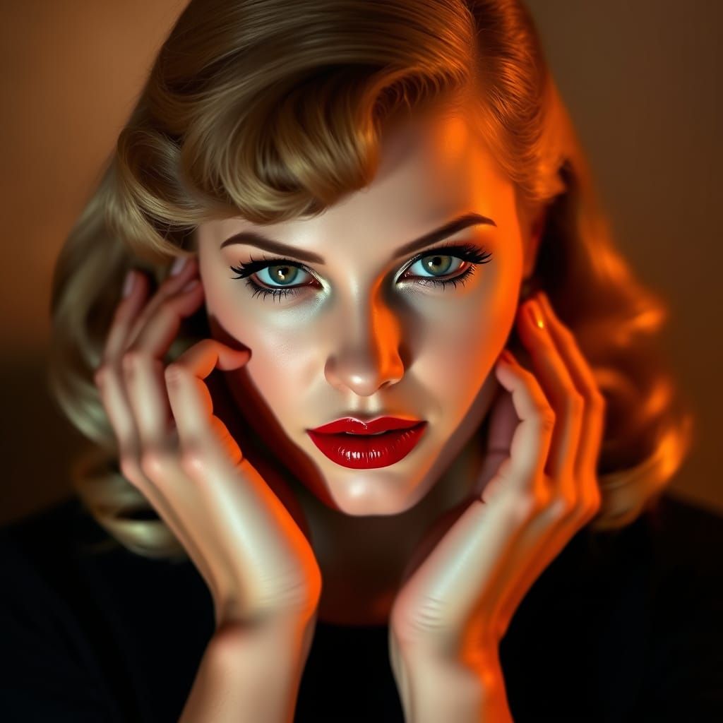 Glamorous Hollywood Portrait with Bette Davis Eyes