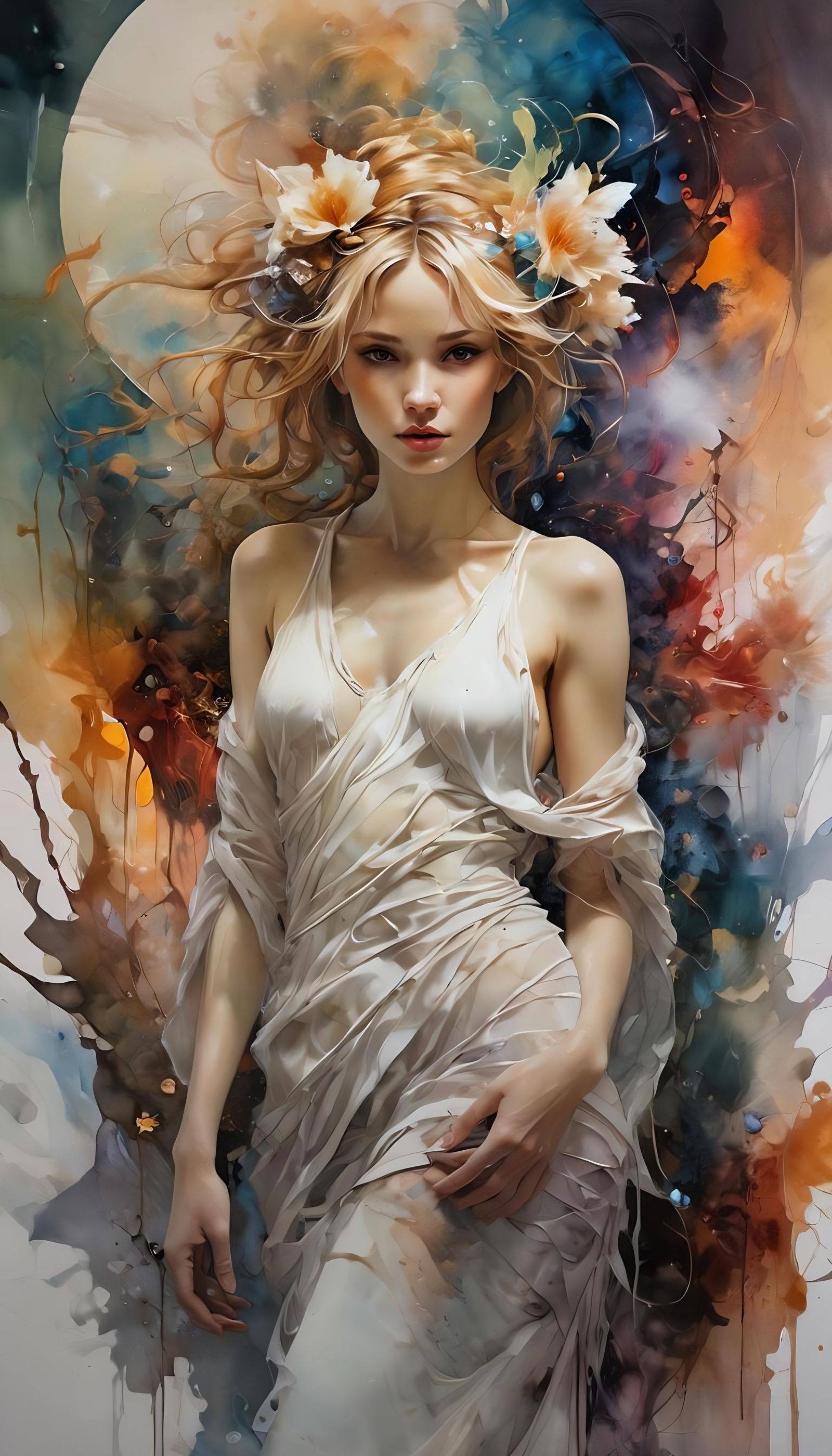 Otherworldly Alcohol Ink Art Nouveau Masterpiece