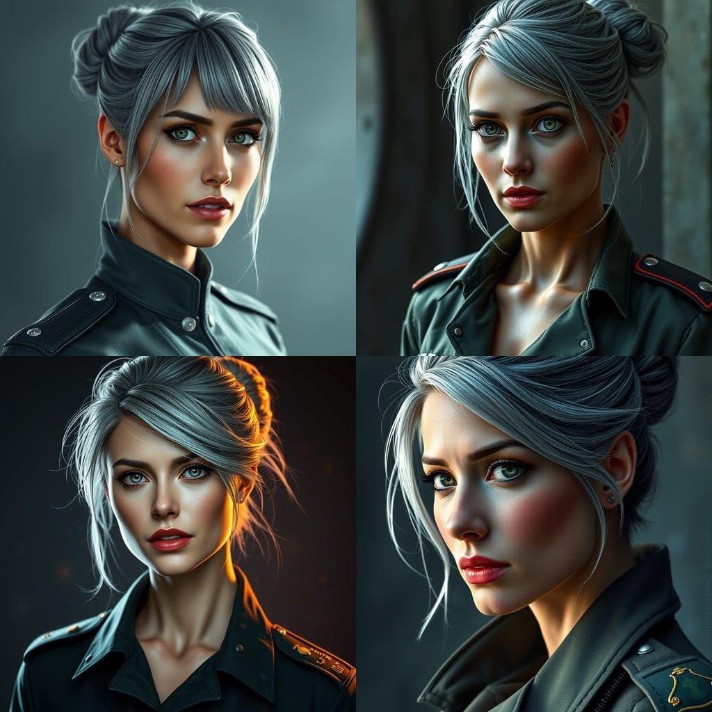 Marine Officer Portrait in Art Nouveau Style