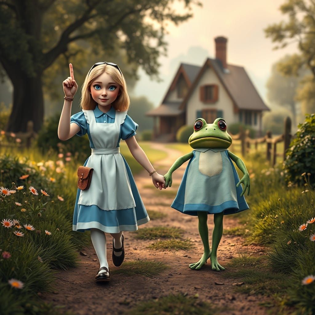 Whimsical Wonderland Duo Strolls Toward Cozy Countryside Res...