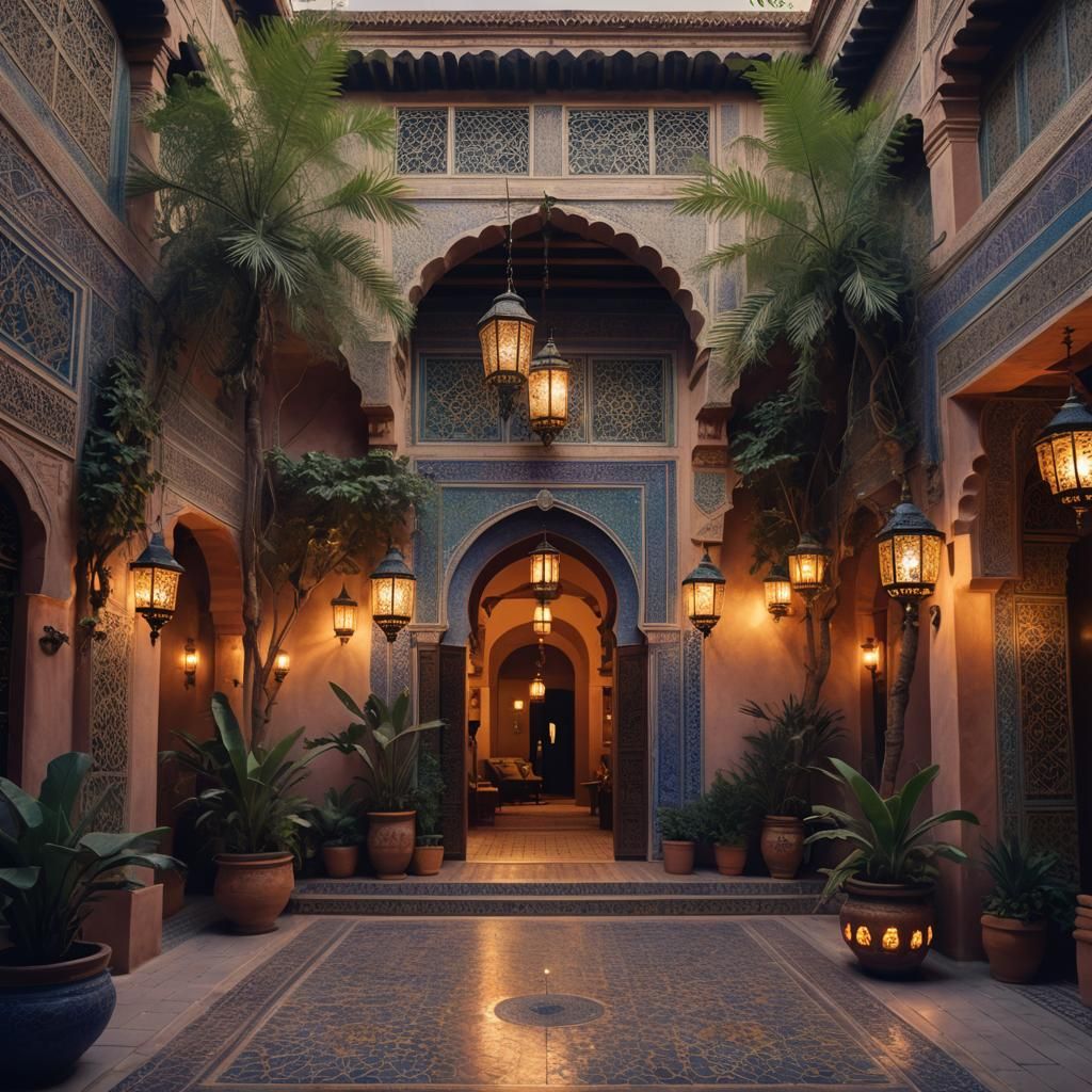 Riad L'Hôtel Marrakech: Cinematic Digital Painting