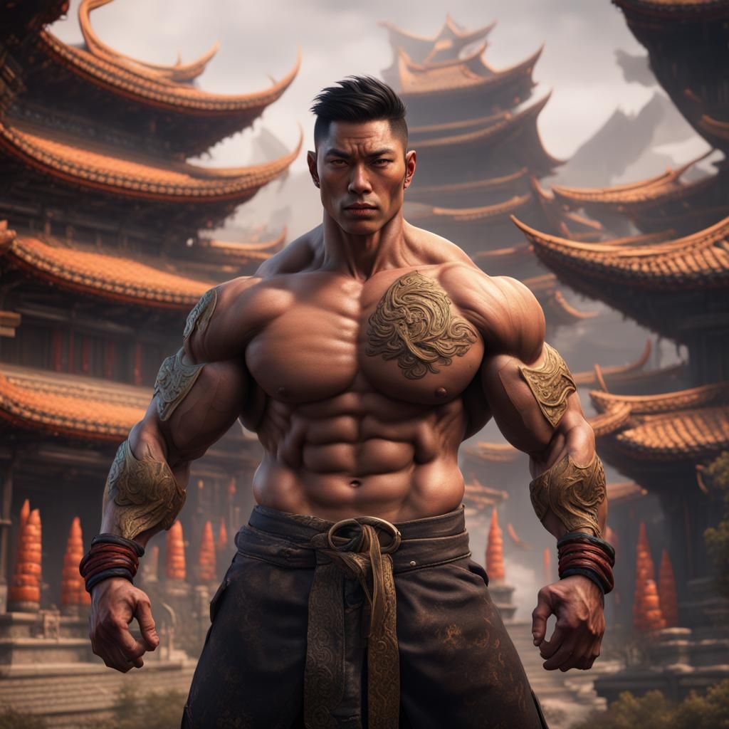 Fantasy Asian Muscle Hunk Concept Art