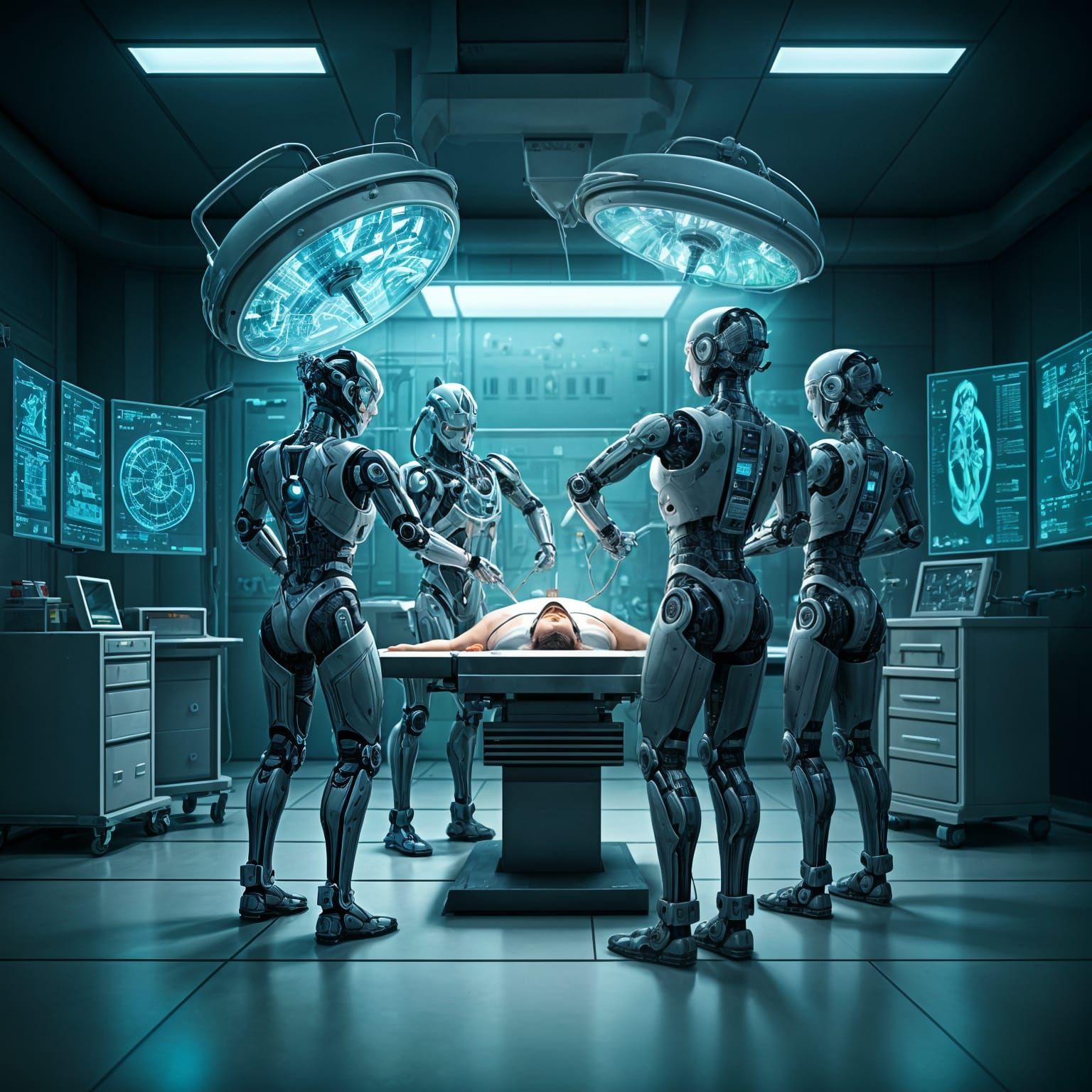 Surgical Robots in a Futuristic Operating Room