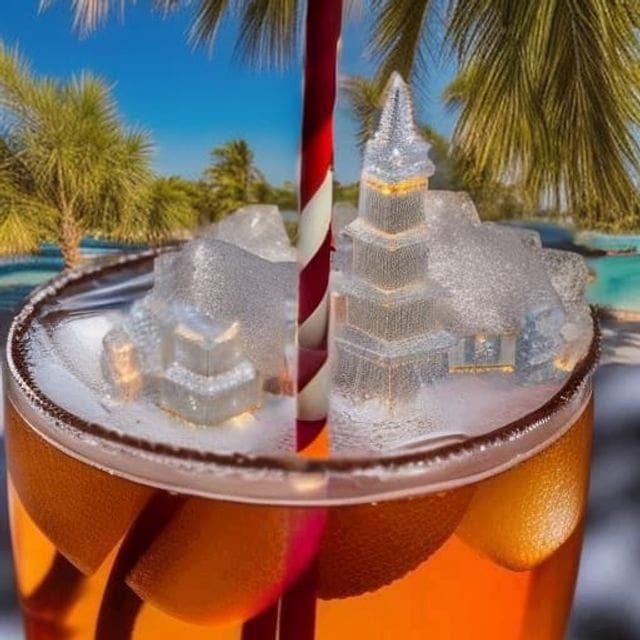 Nectar of the Gods, with Miniature Ice Castle sculpture w/ Edible Gold Leaf Accents & Organic Lemon Wedges