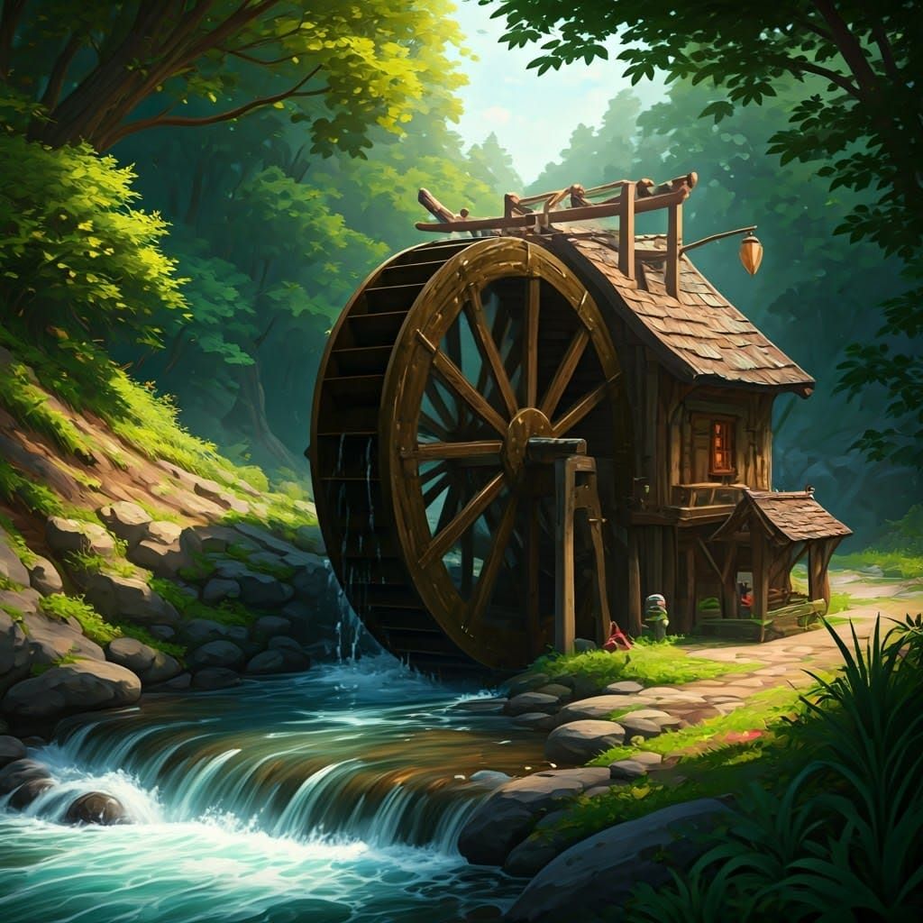 Giant Waterwheel Powers Whimsical Ice Cream Machine in a Rus...