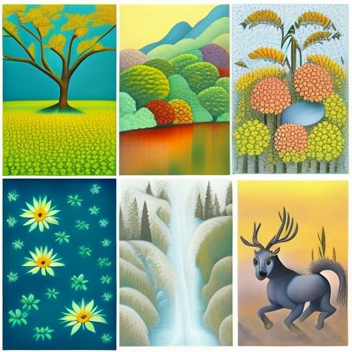 Enchanted Forest: Four Seasons in Surreal Style