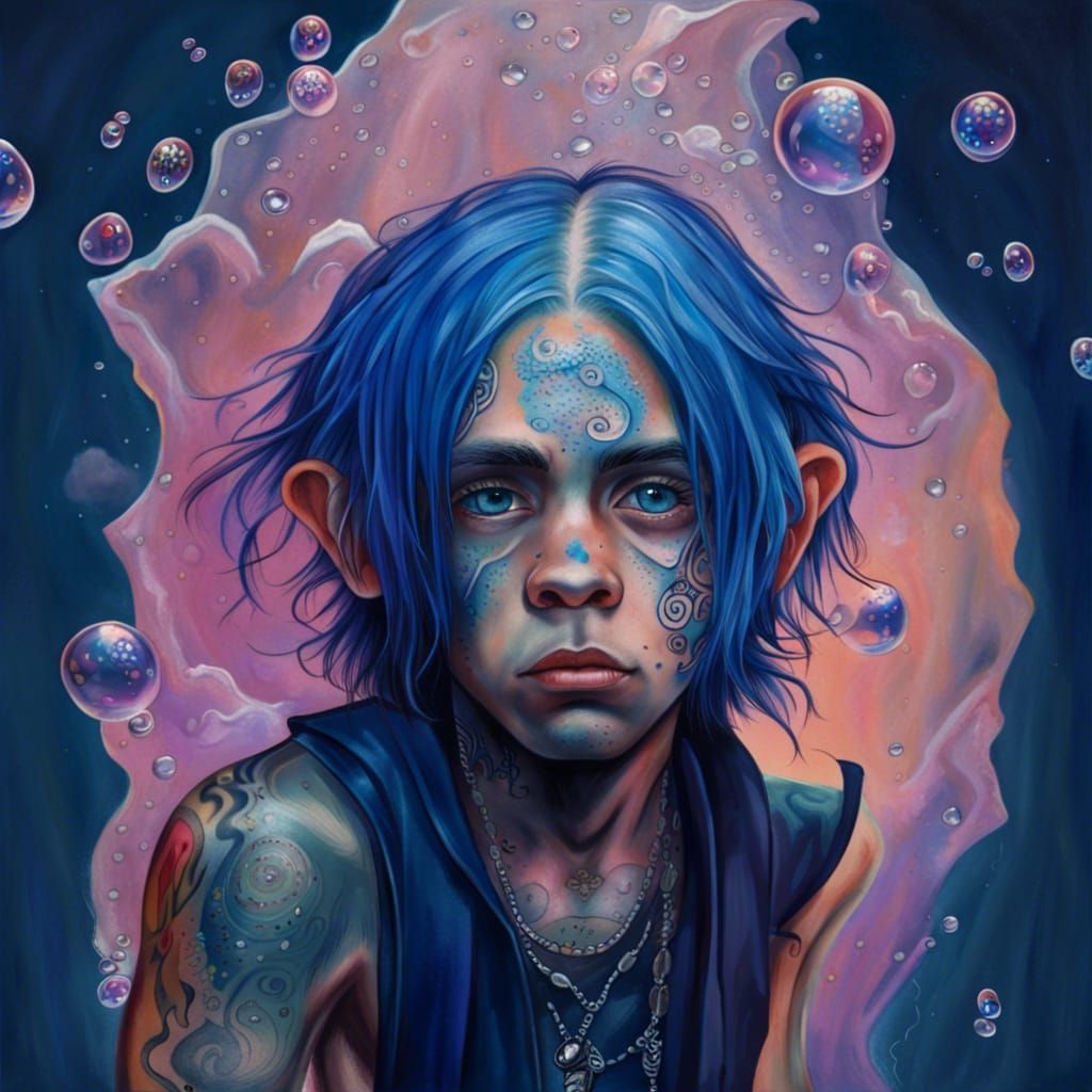 Fantasy Portrait of a Young Man Diving